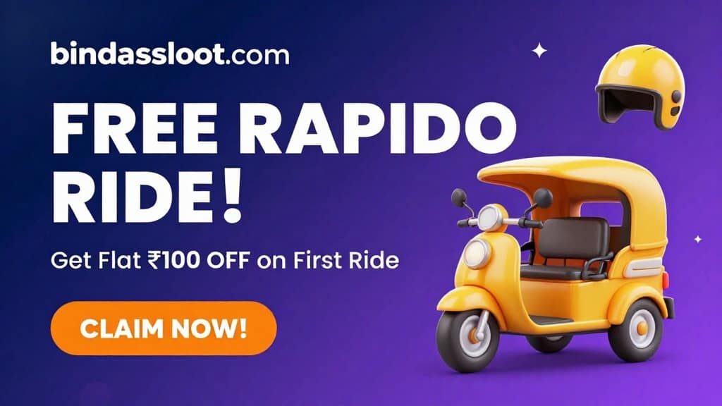 Free Rapido Ride: Use Code FIRSTFREE for ₹100 OFF Today