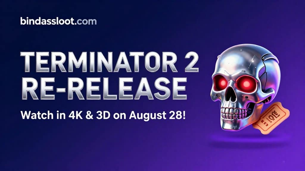 A poster of the Terminator 2 Re-release in high definition 4K and 3D