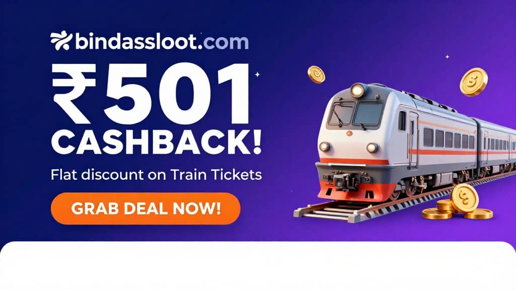 ConfirmTKT App Cashback offer banner for train ticket bookings