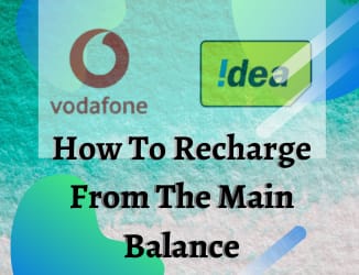 How To Recharge From The Main Balance