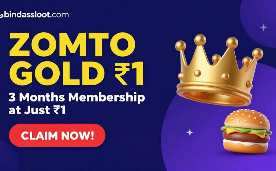 Zomato Gold ₹1 Offer for 3 months membership banner