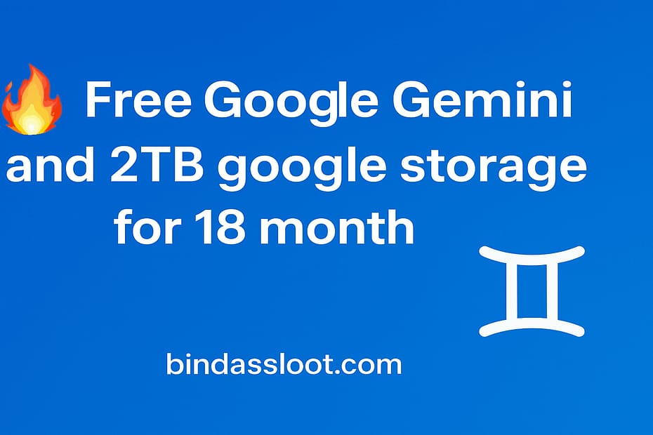 A smartphone displaying the Free Gemini and 2TB Google storage offer from Jio, showing cloud storage and AI chatbot icons, symbolizing the digital benefits.